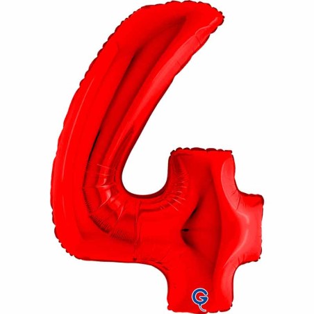 Palloncino in Foil 40" Numero 4 Rosso "Red" Numeri 40" Rosso "Red"