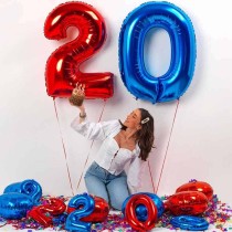 Palloncino in Foil 40" Numero 4 Rosso "Red" Numeri 40" Rosso "Red"