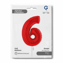 Palloncino in Foil 40" Numero 6 Rosso "Red" Numeri 40" Rosso "Red"