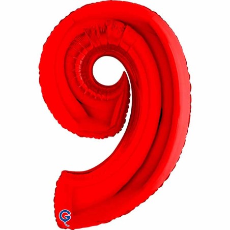 Palloncino in Foil 40" Numero 9 Rosso "Red" Numeri 40" Rosso "Red"