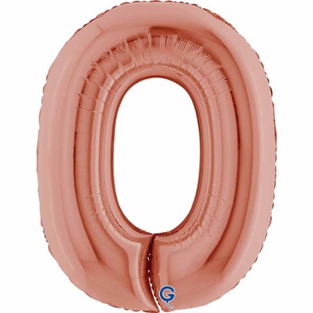 Palloncino in Foil 40" Numero 0 Rose Gold Numeri 40" Rose Gold