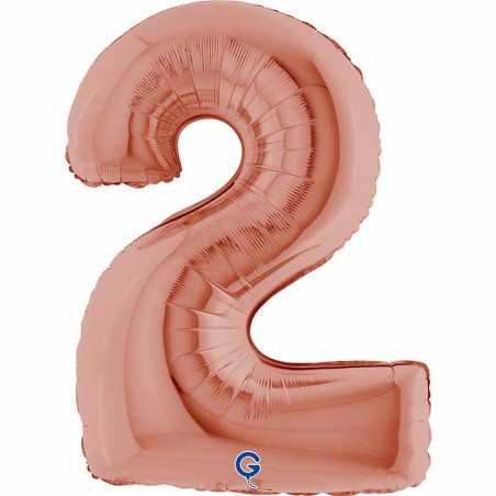Palloncino in Foil 40" Numero 2 Rose Gold Numeri 40" Rose Gold