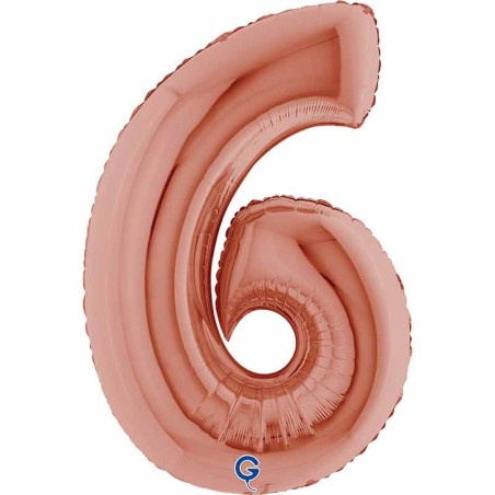 Palloncino in Foil 40" Numero 6 Rose Gold Numeri 40" Rose Gold