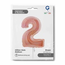 Palloncino in Foil 40" Numero 2 Rose Gold Glitter Olografico Numeri 40" Rose Gold Glitter Olograf.