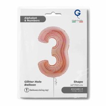 Palloncino in Foil 40" Numero 3 Rose Gold Glitter Olografico Numeri 40" Rose Gold Glitter Olograf.