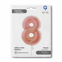 Palloncino in Foil 40" Numero 8 Rose Gold Glitter Olografico Numeri 40" Rose Gold Glitter Olograf.