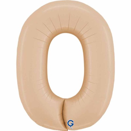 Palloncino in Foil 40" Numero 0 Cipria Satinato "Satin Nude" Numeri 40" Cipria "Satin Nude"