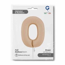 Palloncino in Foil 40" Numero 0 Cipria Satinato "Satin Nude" Numeri 40" Cipria "Satin Nude"