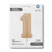 Palloncino in Foil 40" Numero 1 Cipria Satinato "Satin Nude" Numeri 40" Cipria "Satin Nude"