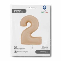 Palloncino in Foil 40" Numero 2 Cipria Satinato "Satin Nude" Numeri 40" Cipria "Satin Nude"
