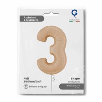 Palloncino in Foil 40" Numero 3 Cipria Satinato "Satin Nude" Numeri 40" Cipria "Satin Nude"
