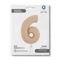 Palloncino in Foil 40" Numero 6 Cipria Satinato "Satin Nude" Numeri 40" Cipria "Satin Nude"
