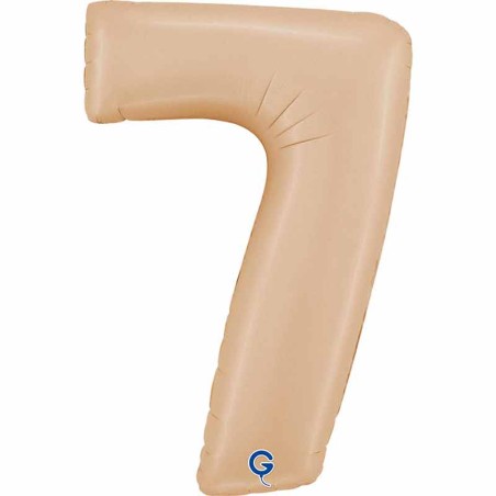 Palloncino in Foil 40" Numero 7 Cipria Satinato "Satin Nude" Numeri 40" Cipria "Satin Nude"
