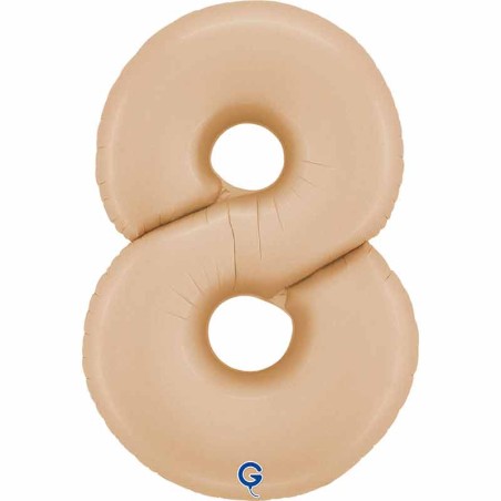 Palloncino in Foil 40" Numero 8 Cipria Satinato "Satin Nude" Numeri 40" Cipria "Satin Nude"
