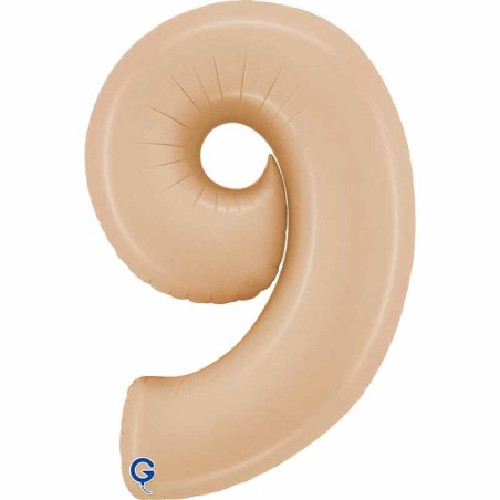 Palloncino in Foil 40" Numero 9 Cipria Satinato "Satin Nude" Numeri 40" Cipria "Satin Nude"