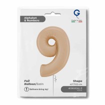 Palloncino in Foil 40" Numero 9 Cipria Satinato "Satin Nude" Numeri 40" Cipria "Satin Nude"