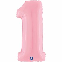 Palloncino in Foil 40" Numero 1 Rosa "Pink" Numeri 40" Rosa "Pastel Pink"