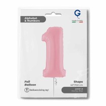 Palloncino in Foil 40" Numero 1 Rosa "Pink" Numeri 40" Rosa "Pastel Pink"