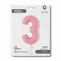 Palloncino in Foil 40" Numero 3 Rosa "Pink" Numeri 40" Rosa "Pastel Pink"