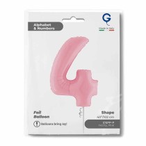 Palloncino in Foil 40" Numero 4 Rosa "Pink" Numeri 40" Rosa "Pastel Pink"