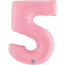 Palloncino in Foil 40" Numero 5 Rosa "Pink" Numeri 40" Rosa "Pastel Pink"