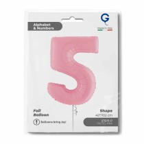 Palloncino in Foil 40" Numero 5 Rosa "Pink" Numeri 40" Rosa "Pastel Pink"