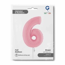 Palloncino in Foil 40" Numero 6 Rosa "Pink" Numeri 40" Rosa "Pastel Pink"