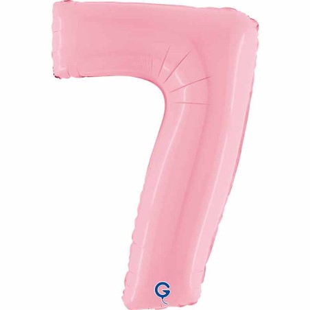 Palloncino in Foil 40" Numero 7 Rosa "Pink" Numeri 40" Rosa "Pastel Pink"