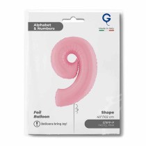Palloncino in Foil 40" Numero 9 Rosa "Pink" Numeri 40" Rosa "Pastel Pink"