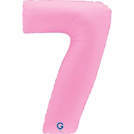 Palloncino in Foil 40" Numero 7 Rosa "Soft Matte Sakura Pink"