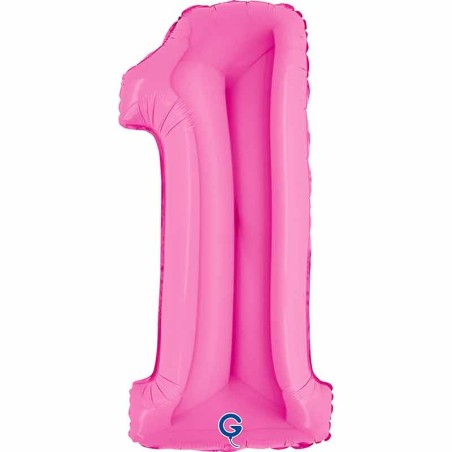 Palloncino in Foil 40" Numero 1 Fucsia "Hot Pink" Numeri 40" Fucsia "Hot Pink"