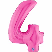 Palloncino in Foil 40" Numero 4 Fucsia "Hot Pink" Numeri 40" Fucsia "Hot Pink"