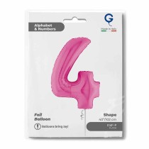 Palloncino in Foil 40" Numero 4 Fucsia "Hot Pink" Numeri 40" Fucsia "Hot Pink"