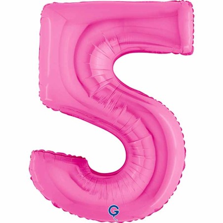 Palloncino in Foil 40" Numero 5 Fucsia "Hot Pink" Numeri 40" Fucsia "Hot Pink"