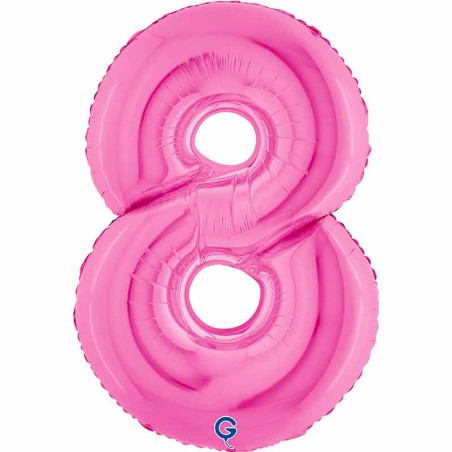 Palloncino in Foil 40" Numero 8 Fucsia "Hot Pink" Numeri 40" Fucsia "Hot Pink"