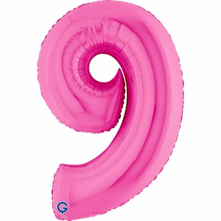 Palloncino in Foil 40" Numero 9 Fucsia "Hot Pink" Numeri 40" Fucsia "Hot Pink"