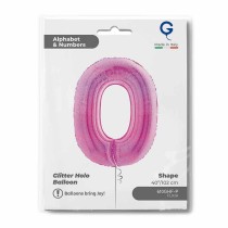 Palloncino in Foil 40" Numero 0 Fucsia Glitter Olografico Numeri 40" Fucsia Glitter Ologr."Fuxia"
