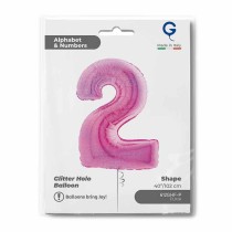 Palloncino in Foil 40" Numero 2 Fucsia Glitter Olografico Numeri 40" Fucsia Glitter Ologr."Fuxia"