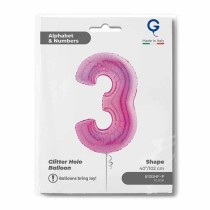 Palloncino in Foil 40" Numero 3 Fucsia Glitter Olografico Numeri 40" Fucsia Glitter Ologr."Fuxia"