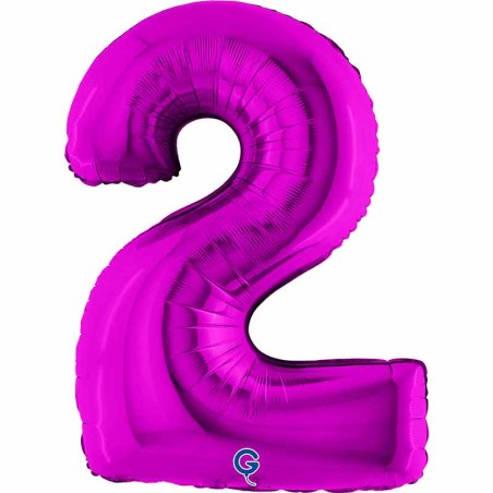 Palloncino in Foil 40" Numero 2 Viola "Purple" Numeri 40" Viola "Purple"