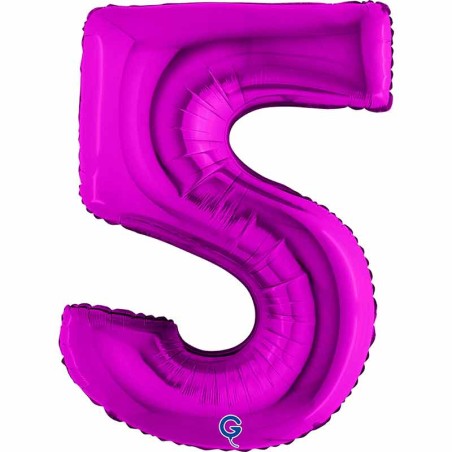 Palloncino in Foil 40" Numero 5 Viola "Purple" Numeri 40" Viola "Purple"