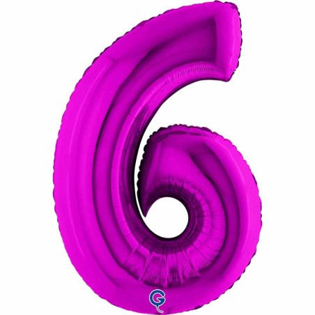 Palloncino in Foil 40" Numero 6 Viola "Purple" Numeri 40" Viola "Purple"