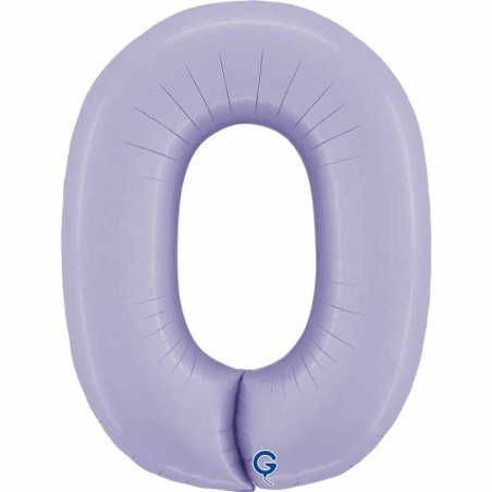 Palloncino in Foil 40" Numero 0 Lilla "Satin Lilac" Numeri 40" Lilla "Satin Lilac"