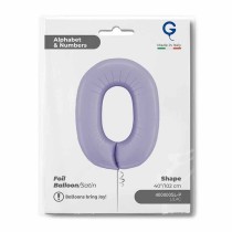 Palloncino in Foil 40" Numero 0 Lilla "Satin Lilac" Numeri 40" Lilla "Satin Lilac"