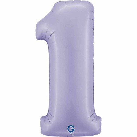 Palloncino in Foil 40" Numero 1 Lilla "Satin Lilac" Numeri 40" Lilla "Satin Lilac"