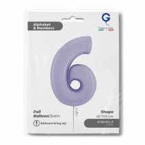 Palloncino in Foil 40" Numero 6 Lilla "Satin Lilac" Numeri 40" Lilla "Satin Lilac"