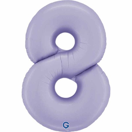 Palloncino in Foil 40" Numero 8 Lilla "Satin Lilac" Numeri 40" Lilla "Satin Lilac"
