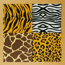 Tovagliolo di Carta 33x33cm Assortito Animalier 16pz Animal Print "Safari"