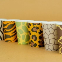 Bicchiere di Carta 250ml Assortito Animalier 6pz Animal Print "Safari"
