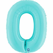 Palloncino in Foil 40" Numero 0 Celeste "Light Blue" Numeri 40" Celeste "Pastel Blue"